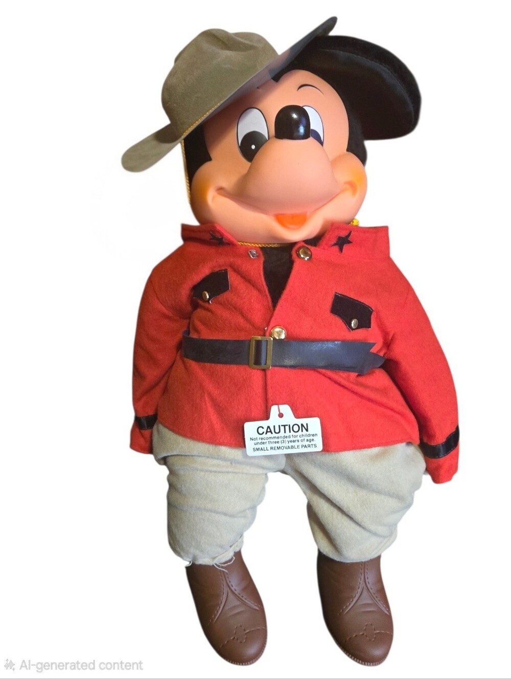 Vintage 1980s France Young Epoch Mickey Mouse Disneyland Mountie Disney 16"
